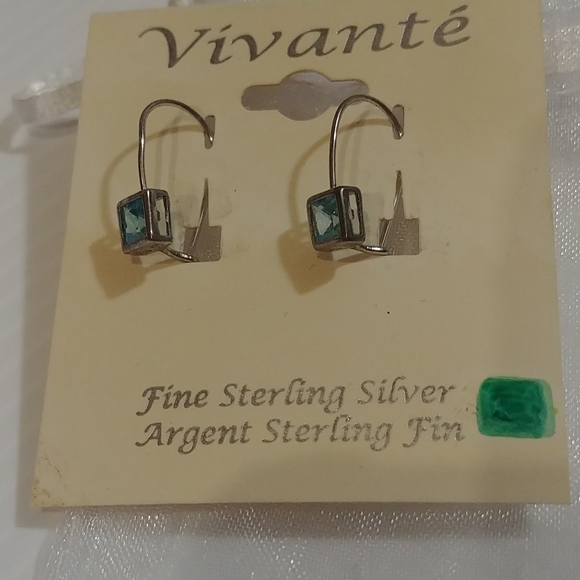 NWT Stirling Silver Drop Earrings with Blue Stones - Picture 5 of 5
